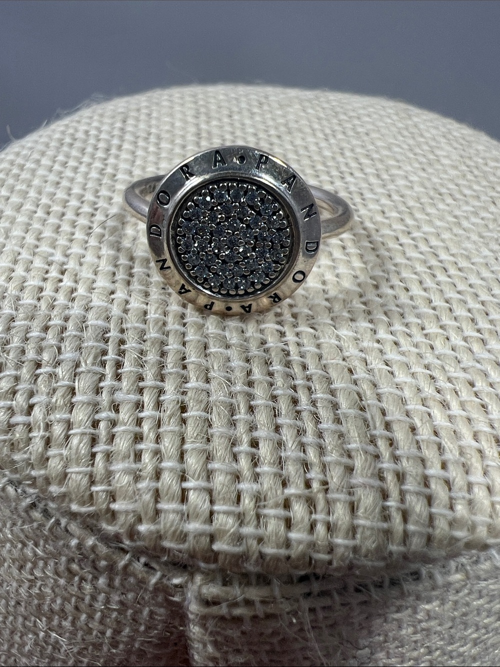 Pandora Sterling Silver 925 Black Pavé Circle Ring - Women's Jewelry authentic